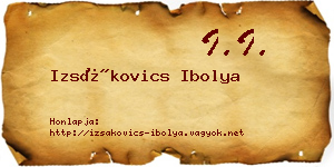 Izsákovics Ibolya névjegykártya